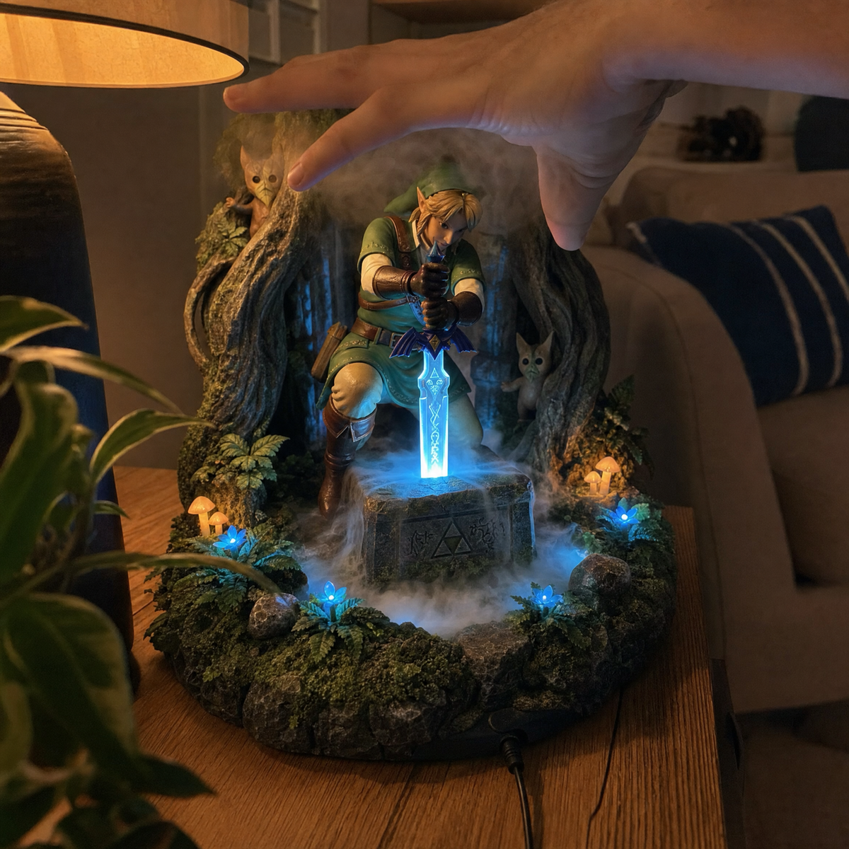 Hand in the mist of the Hero's Rest humidifier